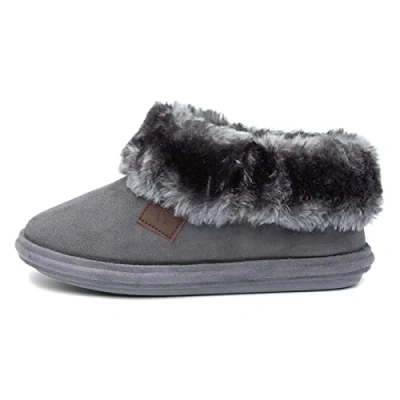 Image of Jo &amp; Joe Chiltern Fur Lined Ladies Slipper Boot 4 Charcoal