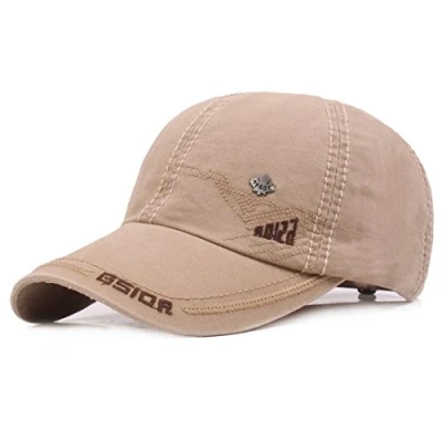 Image of KUYOU vintage cotton baseball cap, snapback caps, outdoor cap/ hat, beige, One Size