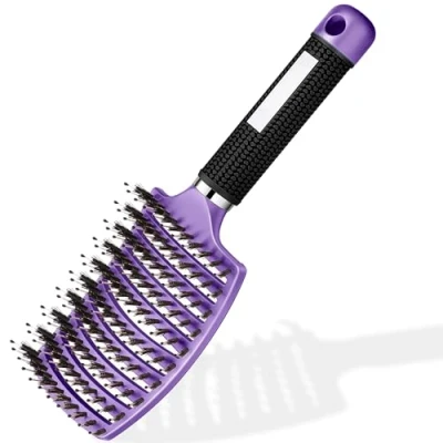 Image of Detangling Hair Brush Women Curly Children Anti Frizz All Afro Drying Long Thick Thin Dry Brushes Comb Wavy Boar Wet Smooth Demeler… (GOLD and rainbow)