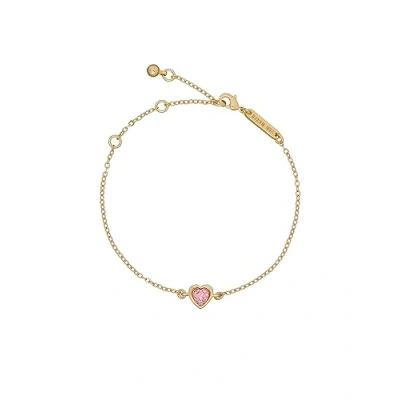 Image of Ted Baker Hansa Crystal Heart Bracelet For Women (Gold/Pink Crystal)