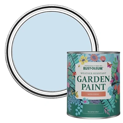 Image of Rust Oleum Blue Mould Resistant Garden Paint In Satin Finish Powder 750ml