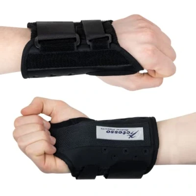 Image of Actesso Dual Strap Wrist Splint Brace Support Ideal for Carpal Tunnel Syndrome, Fractures, Sprains, Tendonitis, RSI and Injury (Medium Large, Right)