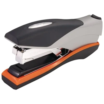 Image of Swingline Stapler, Optima 40, Full Strip, Desktop 40 Sheet Capacity, Reduced Effort Stapler for Office Desk Accessories and Home Supplies, Orange/Silver/Black, Size (87845)