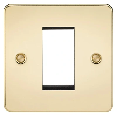 Image of KnightsBridge Flat Plate 1G Modular Faceplate Polished Brass
