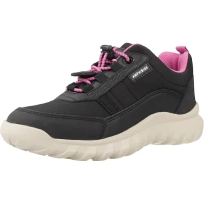 Image of Geox J SIMBYOS Girl B ABX Sneaker, Black/White, 5 UK