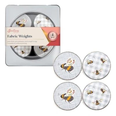 Image of Sew Easy Pattern Fabric Weights for Sewing, Crafts, Cutting, Dressmaking, Tailoring, Quilting, 4 x 75g, Bees