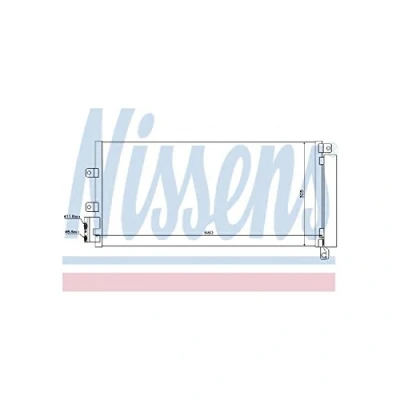 Image of 51785227, 51831829, 51935322, 59116447, 59117438 Condenser NISSENS 940023 with dryer Aluminium 660mm R1234yf