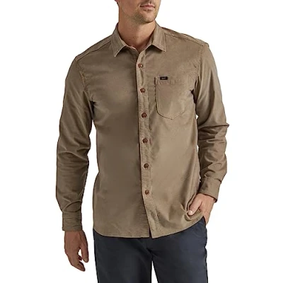 Image of Lee Men&#039;s Extreme Motion All Purpose Long Sleeve Worker Shirt Button, Coventry Corduroy, 46/48