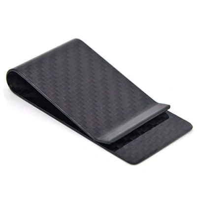 Image of Medifier Carbon Fiber Money Clip Wallet Business Credit Card Cash Glossy Holder L Black