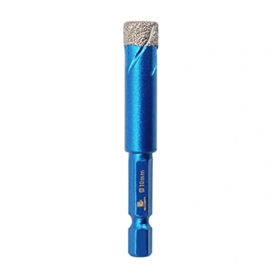 Image of Diamond Drill Bit 10mm,BRSCHNITT Hole Saw for Porcelain Tile Ceramic Stone Granite Marble,Hex Shank Dry Drilling Core Set