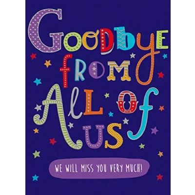 Image of Piccadilly Greetings Big Goodbye from All of Us Greeting Card H 11.75 x W 8.75 Inches