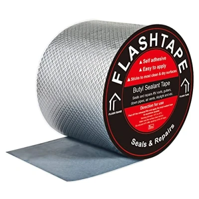 Image of fowong Waterproof Tape, 100mm (W) x 5M (L) Butyl Tape for Leaks, Sealing Outdoor Use, Flashing Roof Sealant, Window,Glass, Boat and Pipe