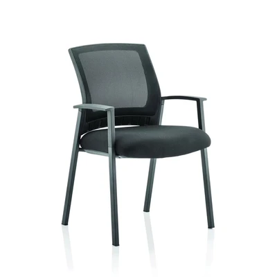Image of Metro Visitor Chair Mesh Back Black Fabric Seat