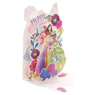Image of UK Greetings Disney Princess Birthday Card for Mummy Pop Up Floral Design