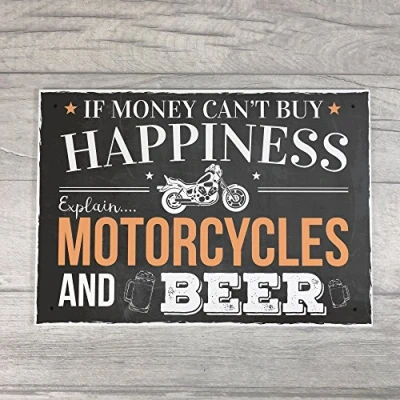 Image of RED OCEAN Motorcycles Beer Hanging Plaque Alcohol Pub Funny Man Cave Wall Sign Birthday Gift