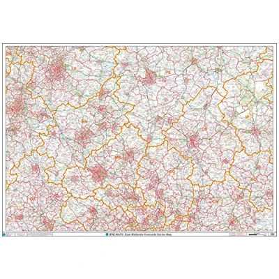 Image of Postcode Sector Map (S7) East Midlands Wall Plastic Coated