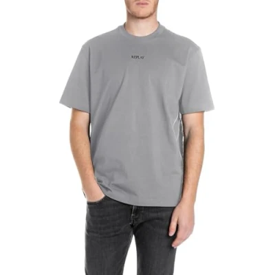 Image of Replay Basic Tshirt, Men&#039;s, Size: Large, Grau