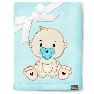 Image of Be Mammy Warm Children Baby Cosy Blanket Gift BE20 168 (Powder Blue Boy)
