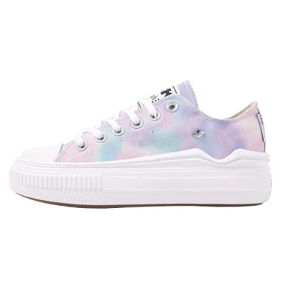 Image of British Knights Women&#039;s Kaya Flow Low Ankle Boot, Pink Blue tie dye, 6 UK