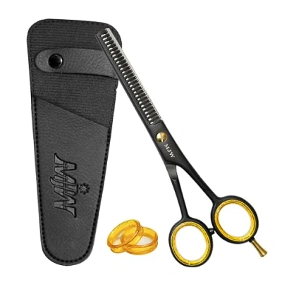 Image of MJW Hair Thinning Scissors Stainless Steel Cutting Teeth Shears, Professional Barber Hairdressing Blending Ideal Texturizing and Layering for Men Women