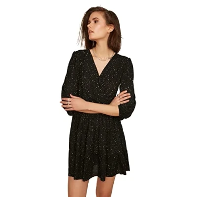Image of Trendyol Women Mini Skater Regular fit Knitted Dress Schwarz