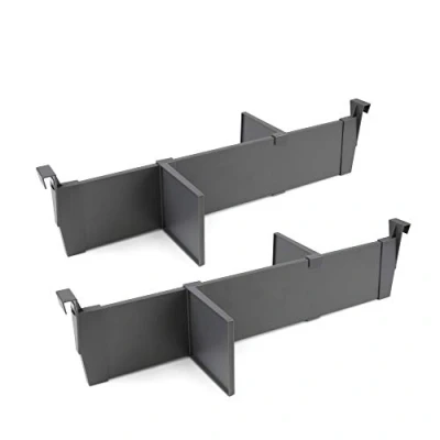Image of Emuca Adjustable Drawer Organiser kit, Accessories dividers 600mm (23,6 inch), Aluminium, Anthracite Grey.
