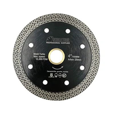 Image of SHDIATOOL Diamond Cutting Disc 4 Inches / 105mm Saw Blade with Mesh Turbo for Porcelain Tile Ceramic Granite Marble