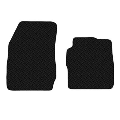 Image of Carsio Car Mats For Ford Transit Courier 2014 onwards 3mm 2pc Set Tailored Fit Rubber Floor Mat Complete Accessory Black Custom Fitted Anti Slip Backing, Heavy Duty &amp; Waterproof