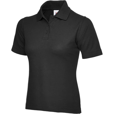 Image of UC106 Black Med 220GSM Ladies Poloshirt