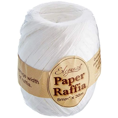 Image of Eleganza Paper Raffia 8mm x 30m No.01 White