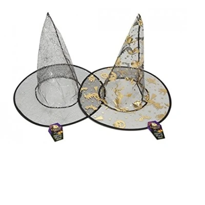 Image of PMS 2ASSTD FOIL MESH FINISH WITCH HAT 2 COLOURS