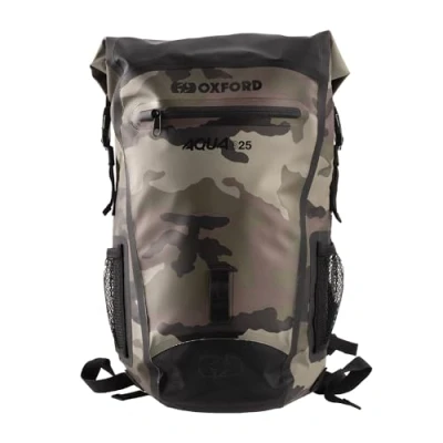 Image of Oxford Aqua B 25 Backpack Motorcycle Luggage, Camouflage/Black. Waterproof