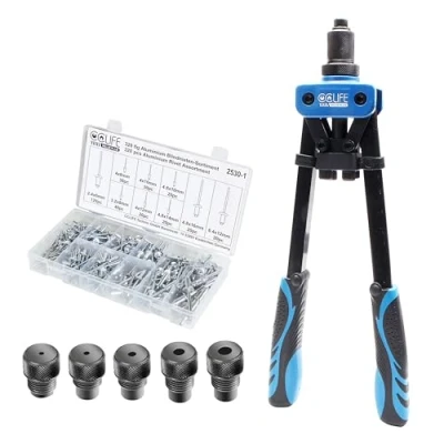 Image of Hand pop Rivet Gun with 100 Rivets 2.4 6.4mm