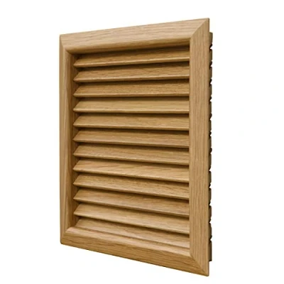 Image of La Ventilazione LGES160QL Square Ventilation Grille Made of Lacquered Wood for Installation. Dimensions: 172 x mm, Varnished Oak, 172x172 mm