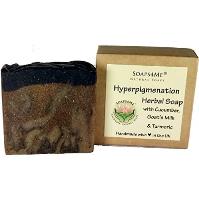 Image of SOAPS4ME Hyperpigmentation Herbal Handmade Natural Soap Turmeric Goat&#039;s Milk Cucumber Apple Cider Vinegar Almond Honey Bentonite Clay Shea Butter