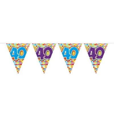 Image of Folat 40th Birthday Mini Blocks Garland 6 meters Multicolor