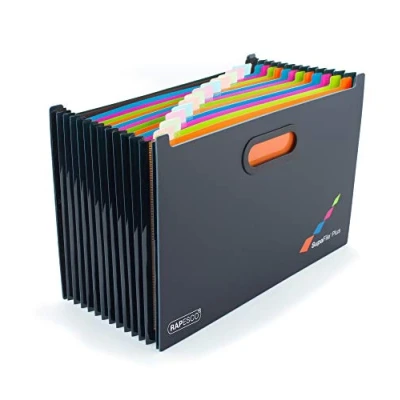 Image of Rapesco 1552 SupaFile Plus 26 Part Desktop Expanding File Organiser Oversized to Fit Files and Folders up 38.5 cm Wide, A4+