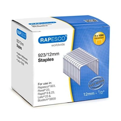 Image of Rapesco S92312Z3 923/12 mm Galvanised Staples, Type 23, Box of 4000