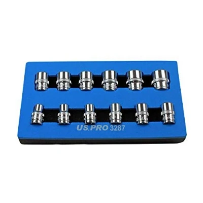 Image of US PRO Tools 12PC 3/8&quot; DR 12PT Shallow Socket Set 8 19MM 3287