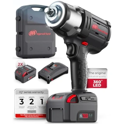 Image of Ingersoll Rand 1/2 Inch 20V Cordless Impact Wrench W7152 K22B EU, 2x BL2022 Li Ion Batteries 5.0 Ah and Charger Kit in 1 Carrying Case