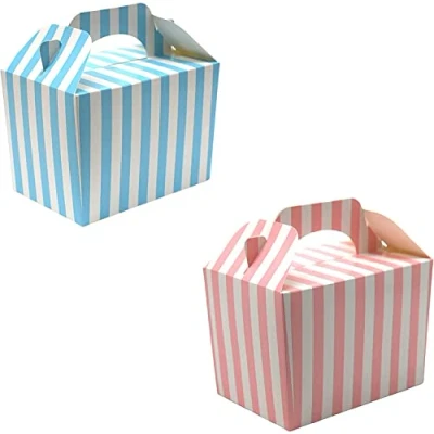 Image of Lotus 40 Pack Colorful Stripe Design Kids’ Party Favor Boxes Fun and Versatile Food Containers for Birthdays, Weddings, Picnics, Halloween&amp; Treat Loot Bags Celebrations Perfect Baby Showers