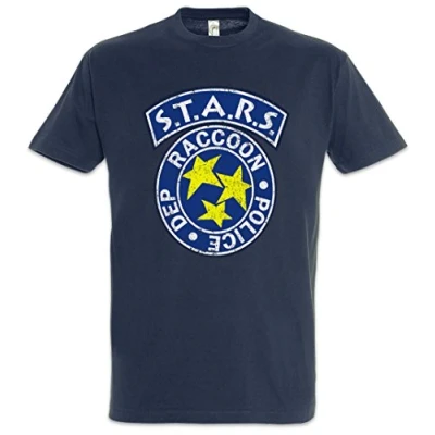 Image of Urban Backwoods Vintage S.T.A.R.S. Logo Men T Shirt Blue Size L