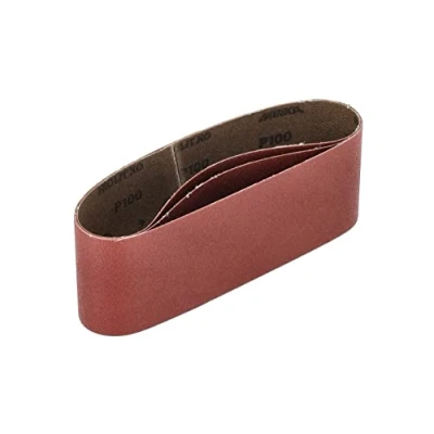 Image of Mirka Red 3 x fabric sanding belts 75x457mm / grit P100 high quality belt for sander wood and metal