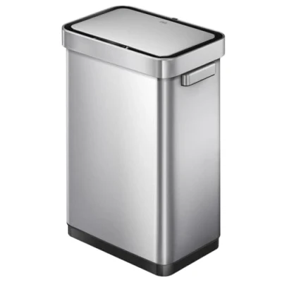 Image of EKO Deluxe Mirage T Sensor Bin Large 50l Capacity, Brushed Stainless Steel Hands Free Motion With An Interactive Display, Steel, 50 Litre