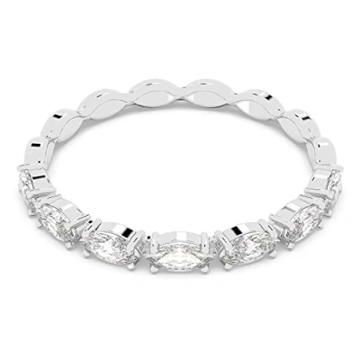 Image of Swarovski Vittore ring, Marquise cut, White, Rhodium plated, 55