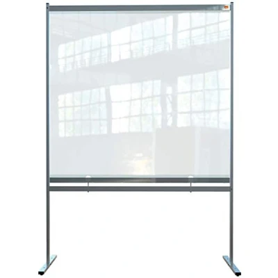 Image of Nobo Desk Screen, 2 m High Clear PVC Room Divider, Premium Plus, 1400 x 2000 mm, 1915551