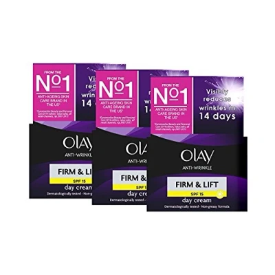 Image of Olay Anti Wrinkle Firm &amp; Lift Day Cream SPF 15 50ml (Pack 3)