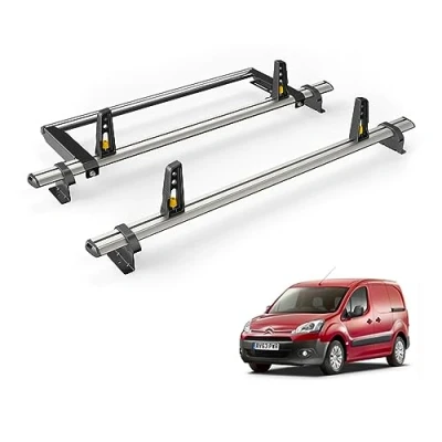Image of Van Guard Roof Rack for Citroen Berlingo (2008 2018) 2 Bars + Rear Ladder Roller [Only Suitable Short Wheelbase (L1) Not First Models] Ulti Bar VG271 2/VGR 13