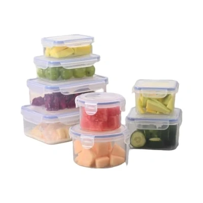 Image of BARGAIN FACTORY Food Storage Containers 16PCS (8 + 8 Lids) Airtight Plastic with Lids Pantry &amp; Kitchen Containers, Leak Proof, BPA Free Microwave Freezer Safe, 250ML 1.6L