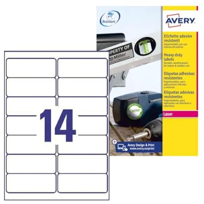 Image of Avery White Heavy Duty Labels Laser L7063